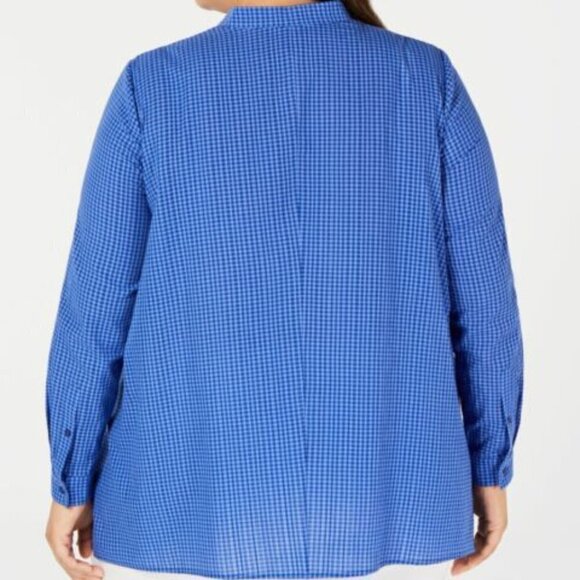 Nwt Anne Klein Blue Button Down Shirt Size 0X - Picture 2 of 7